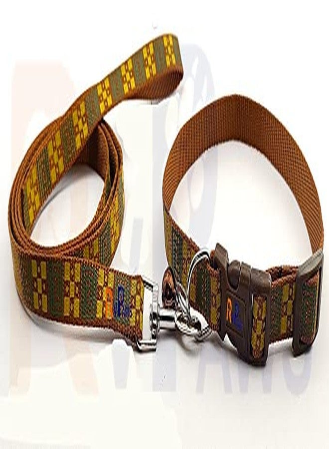 Pups&Pets 15 MM Puppy Collar and Leash Set - Puppy Printed Adjustable Nylon Collar with Leash for Cat and Puppy, Quick Release and Breathable Collar with Bell for Puppies, Dog & Cat (Golden) - Image 5